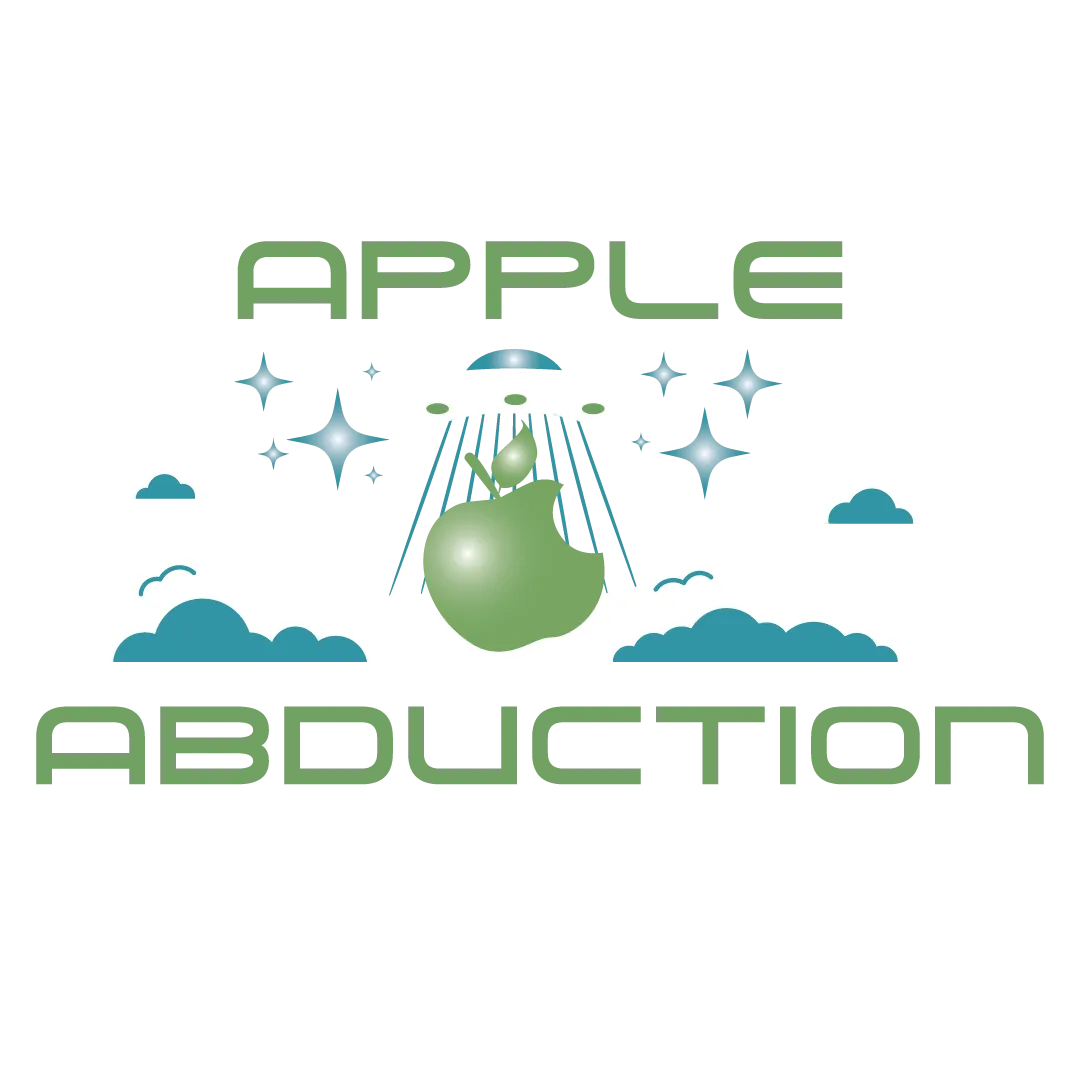Apple abduction strain icon logo, Apple with ufo, The laughing Goat Exclusive Strain Icon