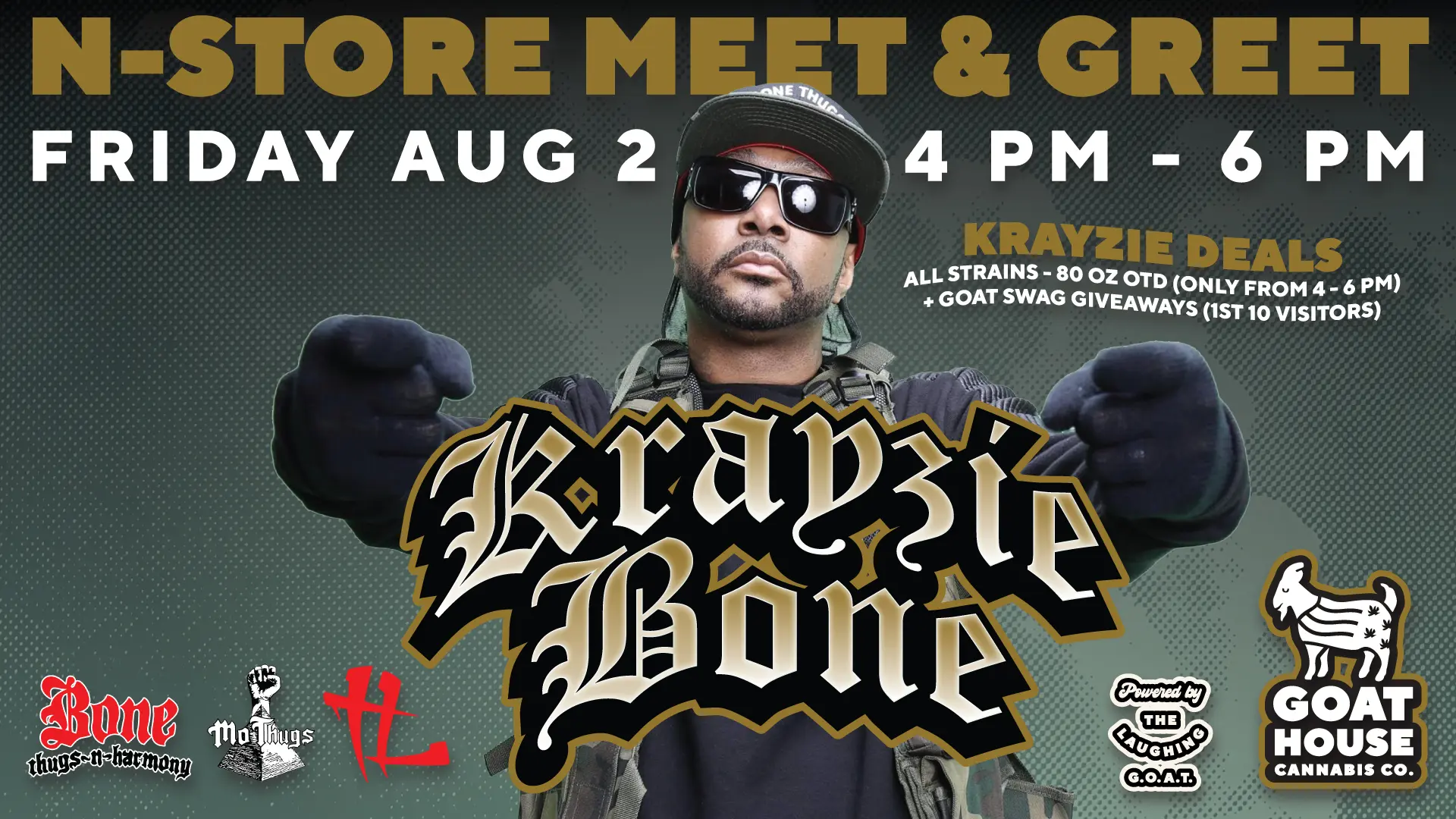 KRAYZIE BONE Goat House Banner Bone Thugs and Harmony