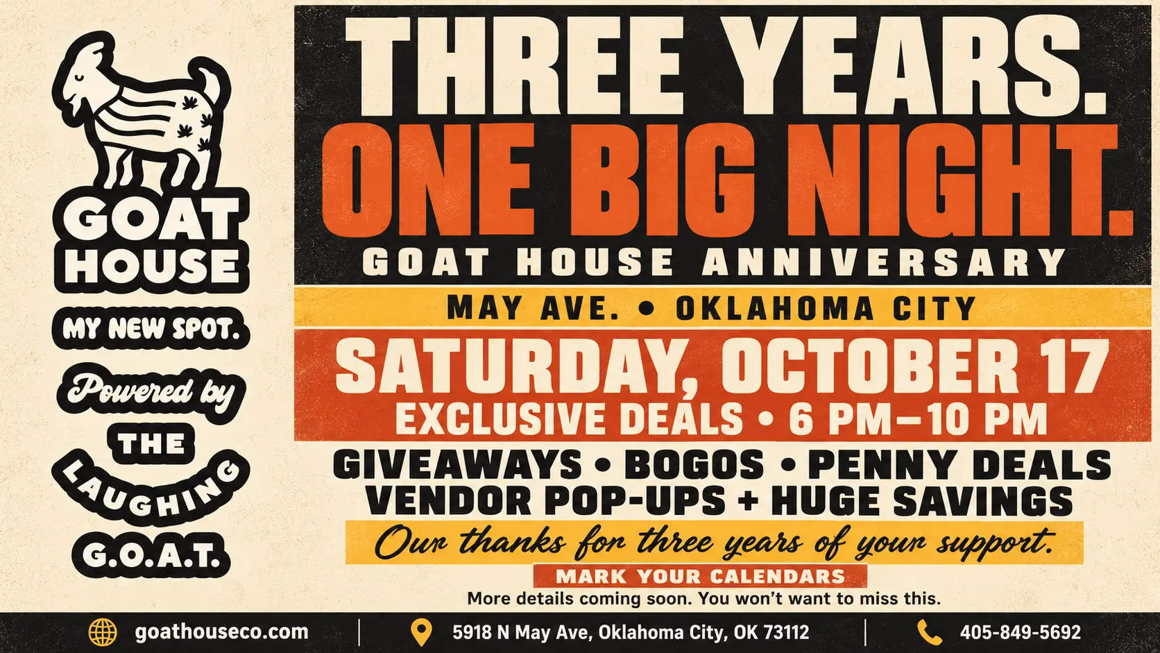 Goat House 3-Year Anniversary Poster